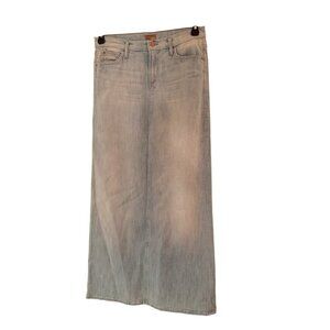Mother Womens Denim Maxi Skirt Size 26 Blue Straight Bohemian Trendy Casual